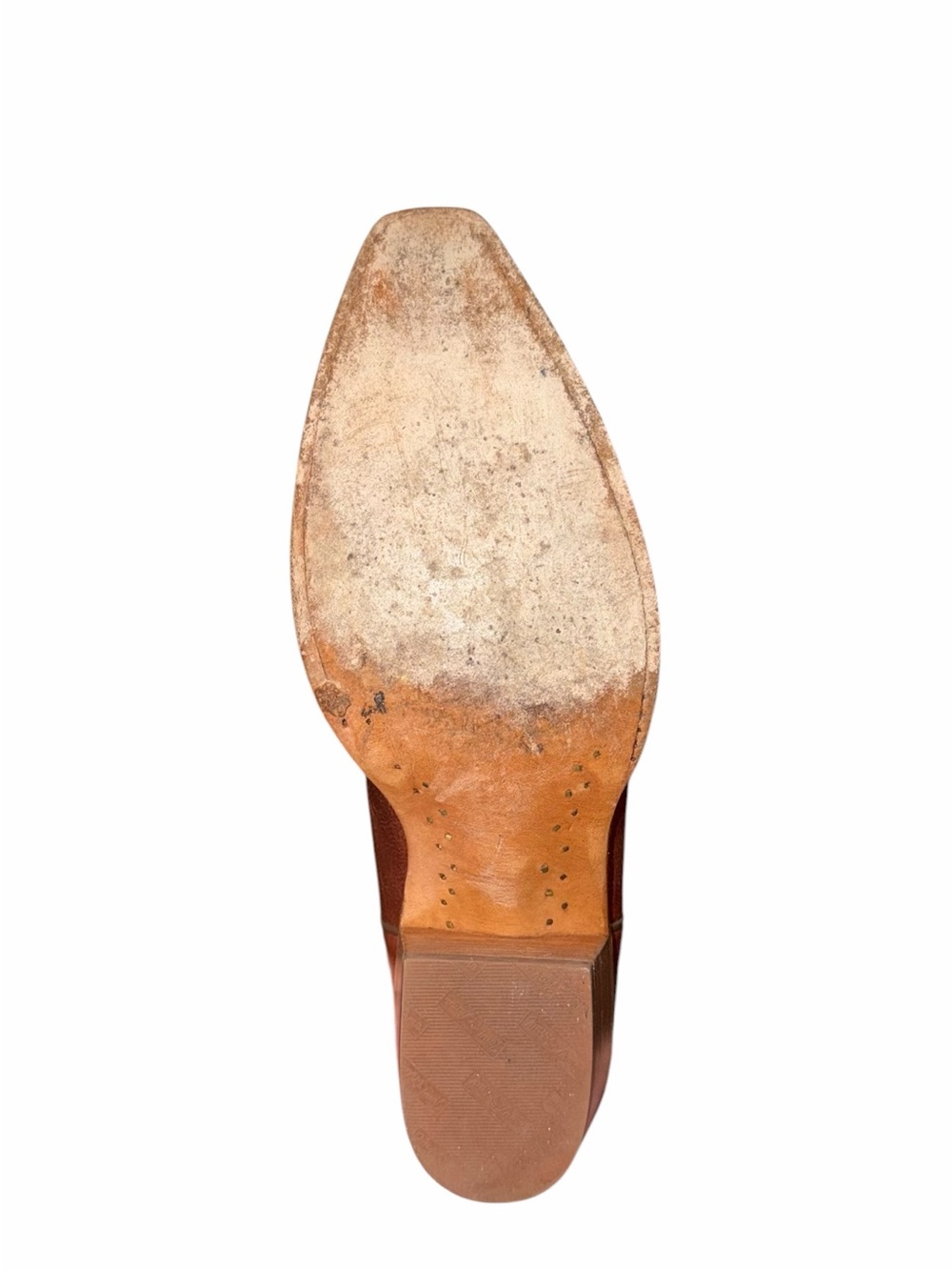 Tony Lama Derby Liz Tall Leather Cognac Western Snip Toe Cowboy Boots 8.5 - Picture 10 of 13